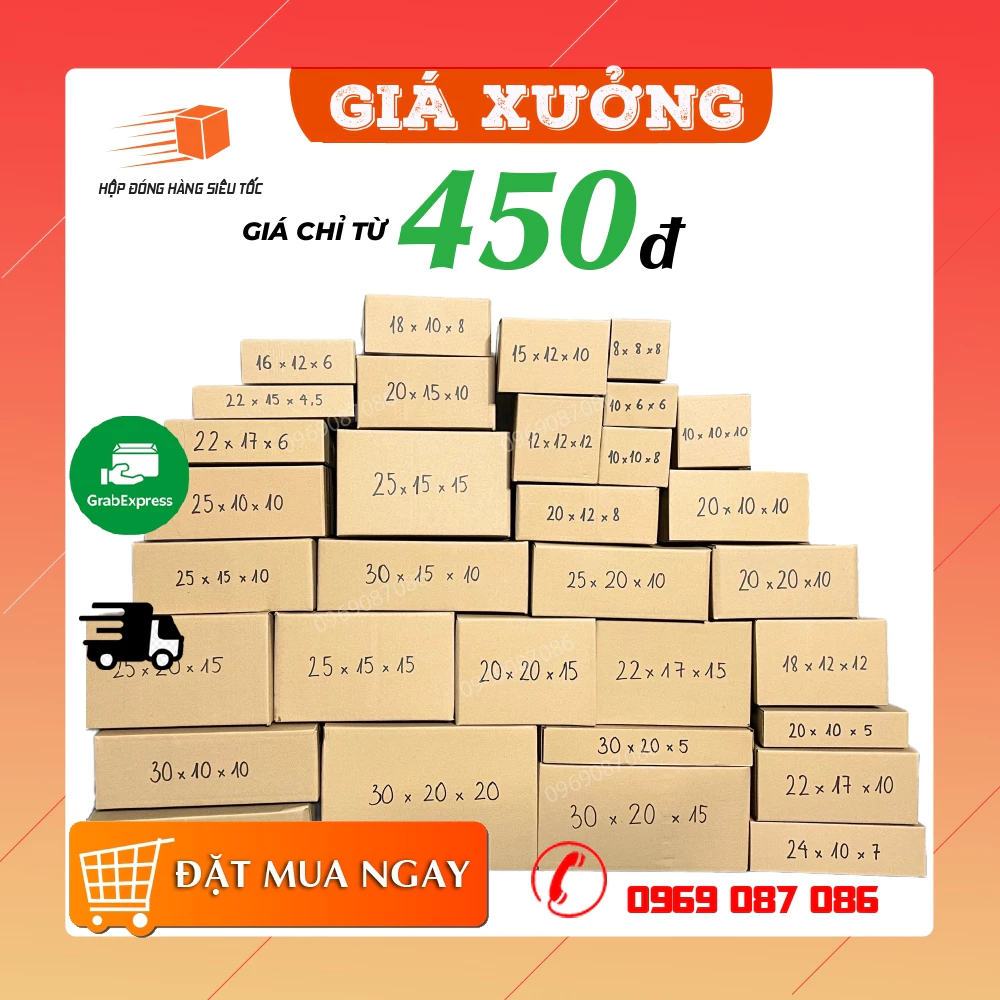 Combo 10 hộp carton đóng hàng size nhỏ giá rẻ