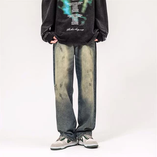 [ORDER+ẢNH THẬT] Quần bò jeans ống rộng ombre vân màu đất sét vintage Ulzzang hiphop siêu chất ❤️