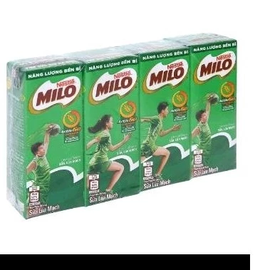 sữa milo có đường , ít đường lốc 4hop 180ml