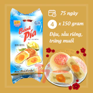 Bánh Pía Tân Huê Viên, Bánh Pía Sầu Riêng Trứng Muối Đặc Sản Sóc Trăng Túi 4 cái 600g