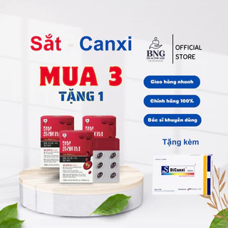 Combo bầu [Mua 3 tặng 1 ] Mua 3 hộp Iron platinum tặng kèm 1 hộp S Dicanxi bổ sung sắt, acid folic và canxi cho bà bầu