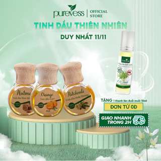 Tinh dầu Purevess thiên nhiên nguyên chất giúp thư giãn, đuổi muỗi, thơm phòng 9ml