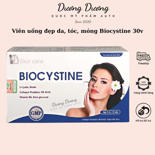 Viên uống hỗ trợ giảm mụn, đẹp da, tóc, móng, chống lão hóa BIOCYSTINE hộp 30 viên