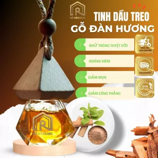 (HCM) Tinh Dầu Treo Xe Ô Tô, Tủ Quần Áo, Treo Phòng, Toilet Khuếch Tán Hương, Khử Mùi, Treo Gỗ Đàn Hương - Rô Organic