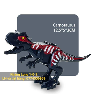 Đồ Chơi Khủng Long Carnotaurus Màu Đen Sọc Size Nhỏ dài 12cm x cao 8cm