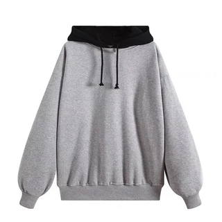 Áo hoodie trơn unisex ullzang chất nỉ ngoại cao cấp local brand - Áo khoác nỉ phối mũ màu có form rộng