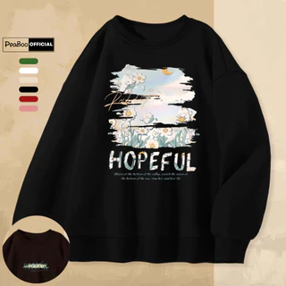 Áo Sweater Hoa Hopeful Nam Nữ By PEABOO Unisex Chất Nỉ Lót Bông Form Rộng