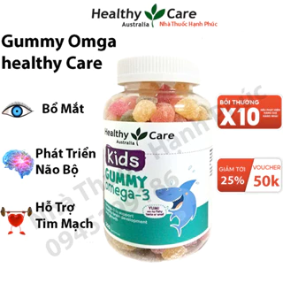 [Tem Chemist] KẸO DẺO Healthy Care Kids GUMMY OMEGA 3 - Úc - giúp sáng mắt , tăng thị lực cho trẻ