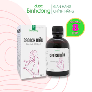 Combo 8 chai Bình Đông Cao Ích Mẫu - Hỗ trợ giảm đau bụng kinh, điều hòa kinh nguyệt - chai 280ml