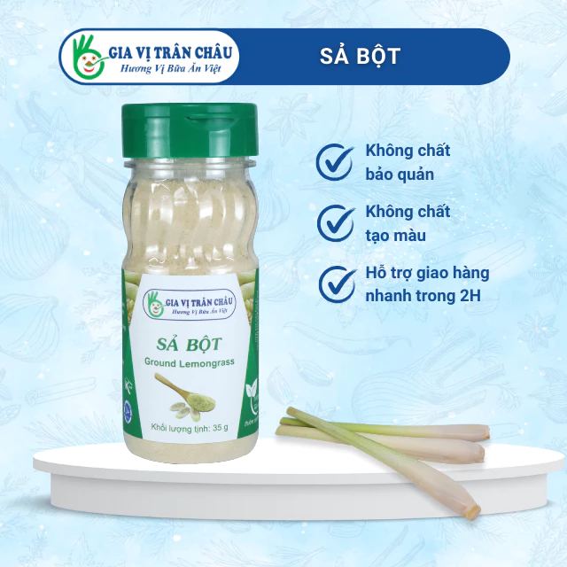 Sả Bột Trân Châu | hũ nhựa 35g, 100% từ tự nhiên