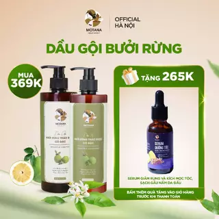 Combo dầu gội xả thảo dược bưởi Motana 500ml, dưỡng tóc suôn mượt, chắc khỏe, kích thích mọc tóc