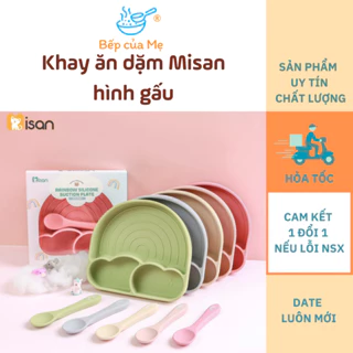 Khay ăn dặm cho bé Misan bằng silicone cao cấp hình Cầu Vồng dễ thương, Shop Bếp Của Mẹ