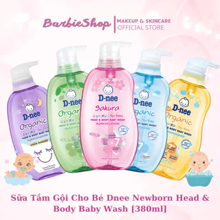 Sữa Tắm + Gội Cho Bé Dnee Newborn Head& Body Baby Wash 380ml [Hồng - Tím - Vàng - Xanh Lá - Xanh Dương]