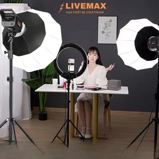 Bộ Đèn livestream hình cầu kèm chân đèn hỗ trợ studio chụp ảnh quay phim chuyên nghiệp Bediro