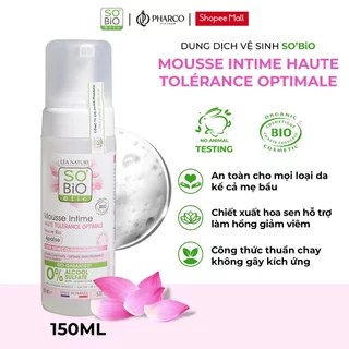 Bọt Dung dịch vệ sinh nam nữ làm hồng dưỡng ẩm SO'BiO Étic công thức thuần chay dịu nhẹ an toàn cho mọi loại da