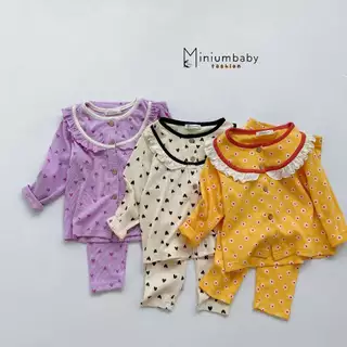 Bộ quần áo thu đông bé gái chất liệu cotton gân mềm mịn, bé mặc đi học đi chơi Miniumbaby SB1634