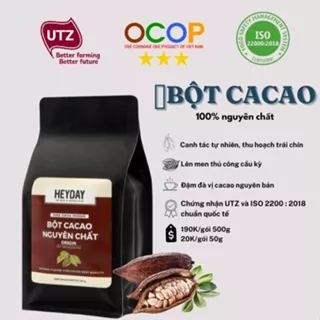 Bột cacao chuẩn UTZ Quốc Tế - nguyên chất 100% - Heyday Cacao chất lượng cao nhiều dinh dưỡng - lên men thủ công