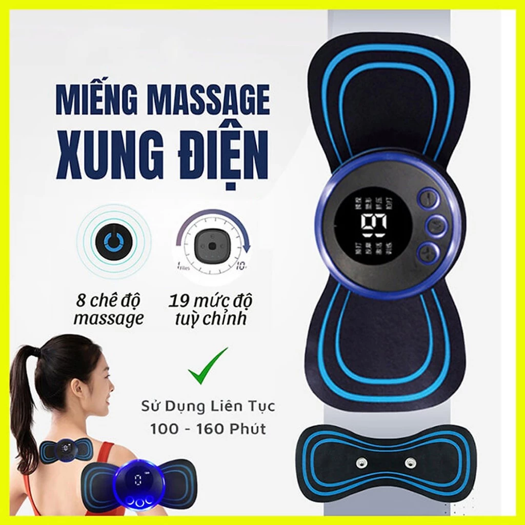 máy massage cổ vai gáy xung điện - miếng dán massage xung điện