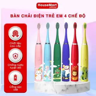 Bàn Chải Điện Cho Bé Dùng Pin Giúp Loại Bỏ Mảng Bám Trên Răng Hiệu Quả Cho Bé Từ 2-14 Tuổi 3 Chế Độ