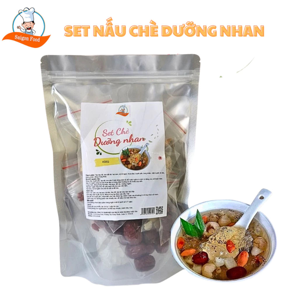 COMBO 400gr Nguyên Liệu Nấu Chè DƯỠNG NHAN (CHÈ TUYẾT YẾN ) (11 vị như hình)