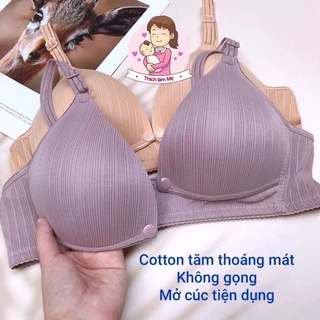 Áo lót bầu và sau sinh cho con bú Kẻ Tăm, chất cotton mềm mịn, không gọng 668