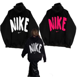 Áo Hoodie N!ke logo to chữ hồng cao cấp, áo nỉ mùa đông Unisex hàn quốc cá tính