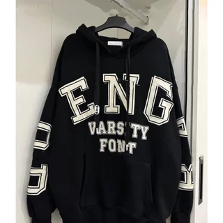 Áo hoodie nỉ Eng Vars nam nữ form rộng, áo nỉ mũ 2 lớp, mùa đông unisex vải nỉ Tàu ép lông nhung dày dặn,đầm tay mặt vải