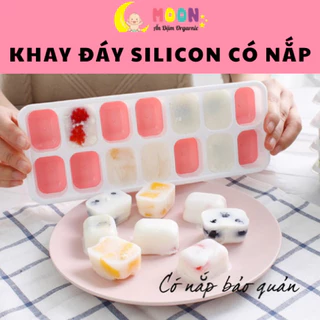 Khay đáy SILICON trữ đông đồ ăn dặm cho bé có nắp đậy 25ml/ ô