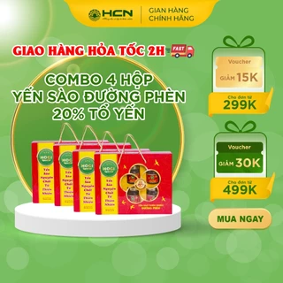 Combo 4 Hộp Nước Yến Xào Đường Phèn HOGI Special 20% Tổ Yến Cao Cấp