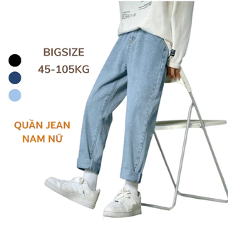 40-105kg Quần jean Nam Nữ baggy thời trang BigSize Sói Store ống suông