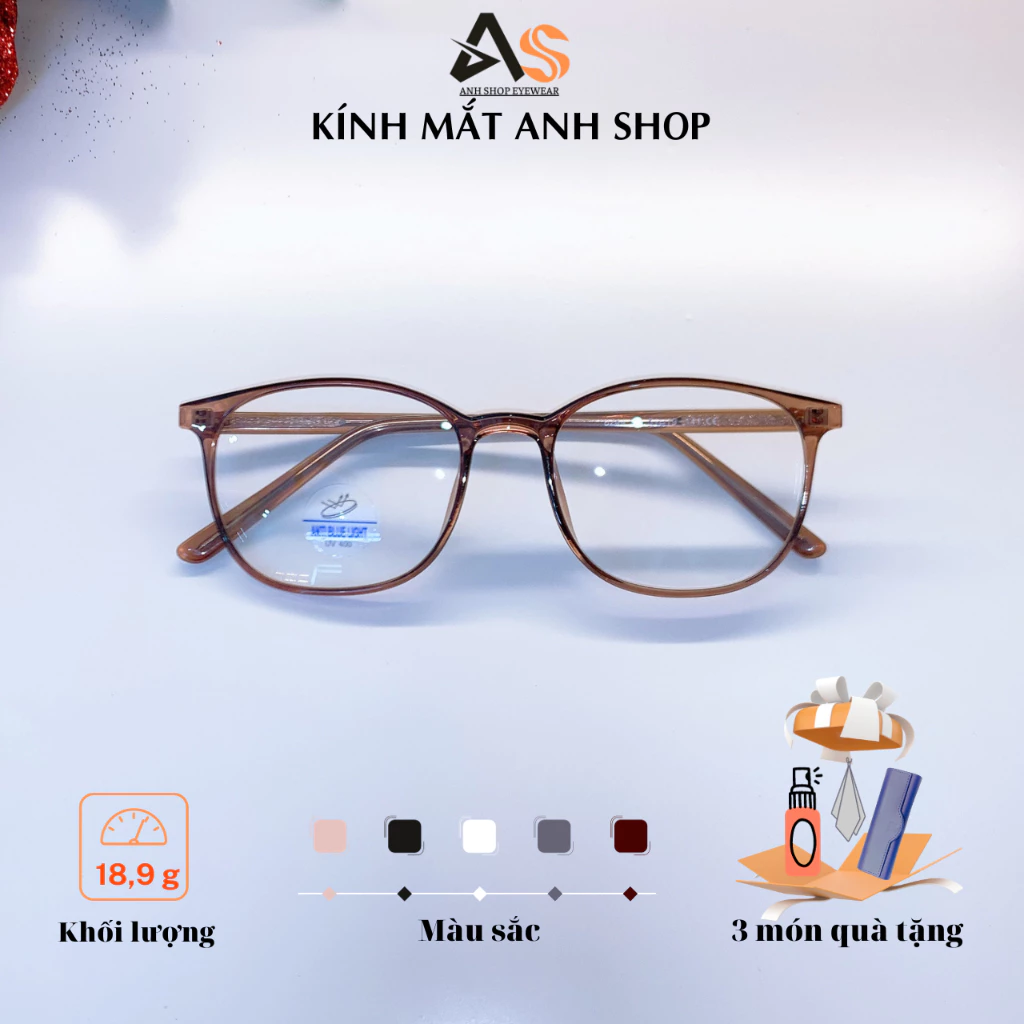 Gọng kính bầu tròn nhựa dẻo lõi kim loại bền cứng cáp khi đeo nhiều màu sắc 8244A