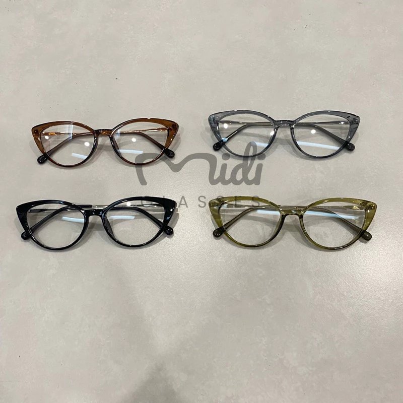 Kính cao cấp form mắt mèo càng kim loại bọc nhựa MINNE - Minne Glasses (YS9286)