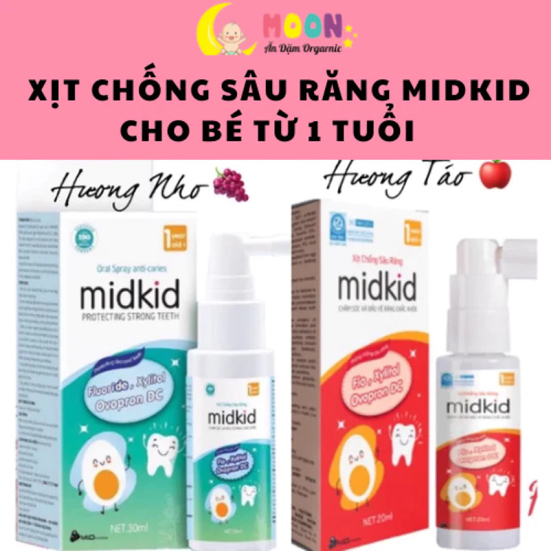 Kem Đánh Răng Dạng Xịt Chống Sâu Răng Midkid.Bảo Vệ Răng Chắc Khỏe Cho Bé Từ 1 Tuổi