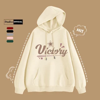 Áo Hoodie Victory Nam Nữ By PEABOO Unisex Chất Nỉ Lót Bông Mũ 2 Lớp Form Rộng