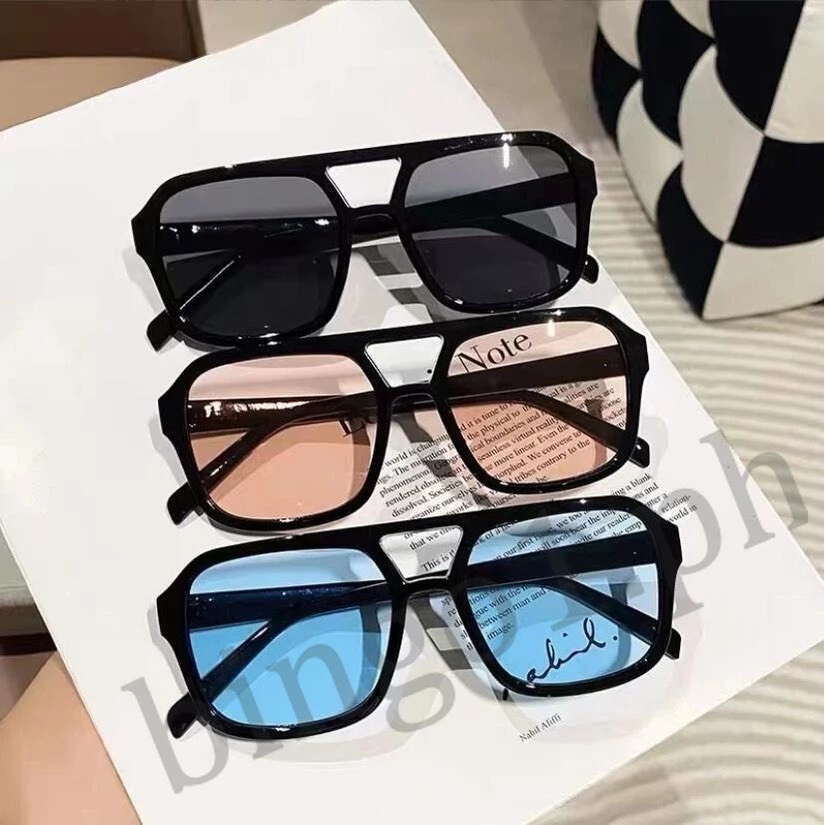 Kính râm mát thời trang nữ nam cá tính gọng kính hai cầu phong cách Hàn Quốc chống tia bức xạ đẹp giá rẻ HANASO 277