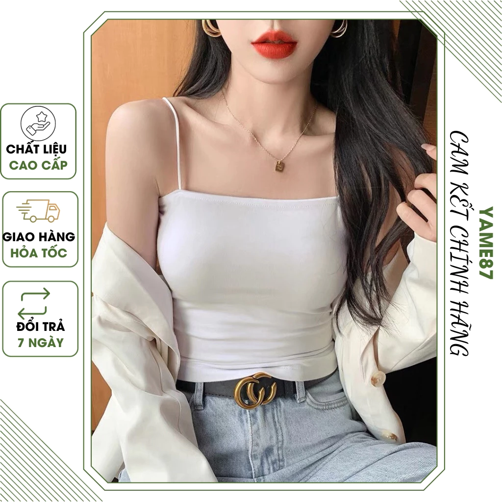 Áo 2 dây sợi bún - áo 2 dây mảnh - áo bra croptop kiểu dáng trẻ trung