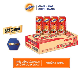 Thùng 48 hộp sữa Thức uống lúa mạch socola Ovaltine gấp đôi canxi 180ml- có ship hỏa tốc HCM