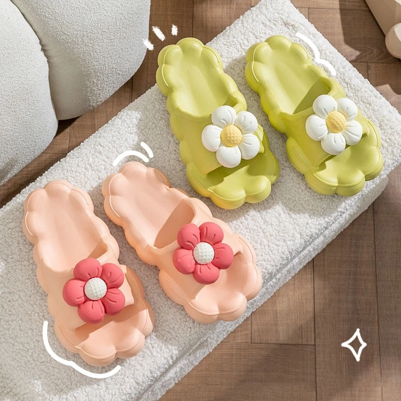 Dép quai ngang đi trong nha chống trơn trượt đế hình hoa Pilishop