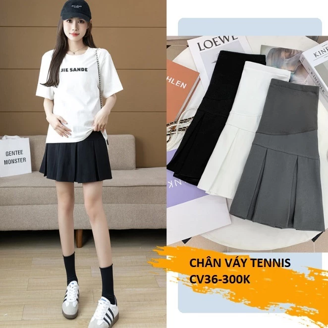 Chân váy tennis cho bà bầu sành điệu CV35