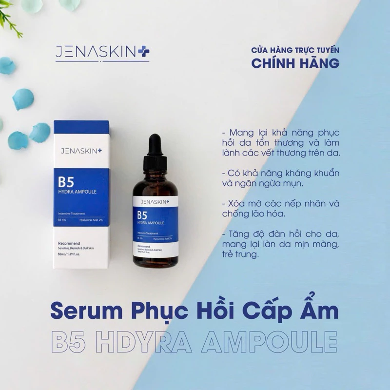 Tinh Chất Phục Hồi Và Dưỡng Trắng Căng Bóng Da B5 HA JENASKIN 50ml