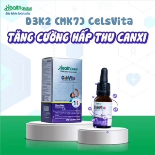 Vitamin D3 + K2 (MK7) CelsVita HealthGlobal 10ml Cung cấp vitamin D3, K2 cho sự phát triển của bé