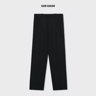 GIAN SAIGON - Quần ống suông cạp cao- Wool-Blend Straight Leg Trouser - Màu Đen