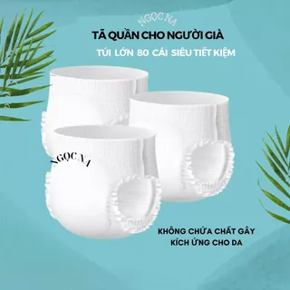 Bỉm người già, tã quần người lớn, bỉm quần thấm hút nhanh siêu khô thoáng chống tràn túi lớn 80 miếng siêu tiết kiệm.