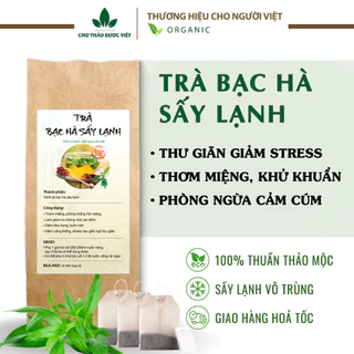 Trà túi lọc bạc hà, thơm miệng, thư giãn, giảm căng thẳng, bịch 30 túi lọc - Chợ Thảo Dược Việt