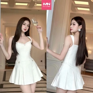 Đầm dự tiệc thương hiệu Đầm Váy Mina thiết kế 2 dây chất liệu Linen - MN237
