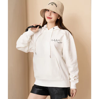 Áo hoodie thời trang in chữ Heart Beat -  Áo nỉ thời trang có mũ Loza NM6588