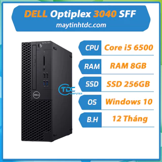 Case máy tính đồng bộ DELL Optiplex 3040 SFF Core i5 | RAM 8GB | SSD 256GB. Hàng Nhập Khẩu - Bảo hành 12 tháng 1 đổi 1