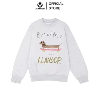 Áo sweater local brand Alandor form rộng tay bồng chất liệu nỉ bông mềm mại co dãn 2 chiều mẫu breakfast