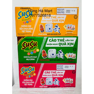 Thùng Sữa Túi SuSu Cam-Dâu-Lúa Mạch 110ml x24 Túi