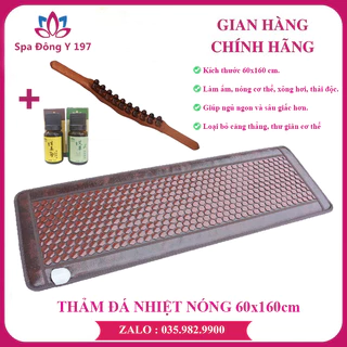 [BH 12 tháng] Thảm đá nóng 60x160cm giúp giảm đau đau nhức toàn thân - Tặng gậy massage 20 hạt,cặp tinh dầu